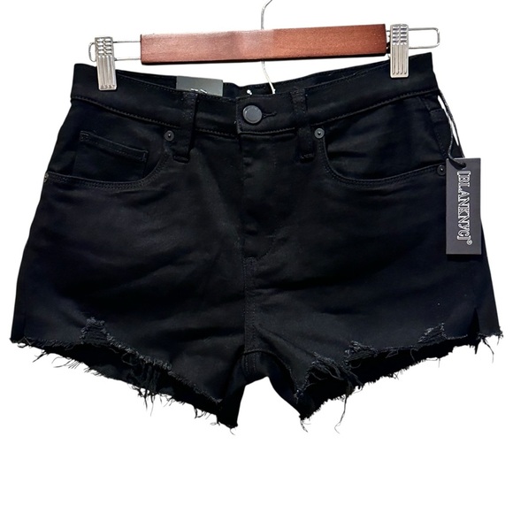 Blank NYC The Barrow Vintage High Rise Black Distressed 3” Inseam Shorts Size 25 - Picture 1 of 10